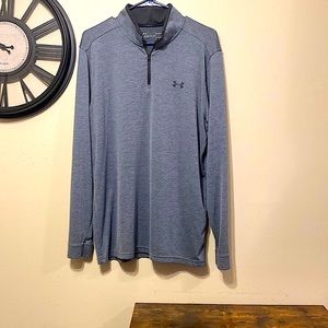 UNDER ARMOUR LOOSE GOLF PULLOVER 1/4 ZIP GREY/SILVER